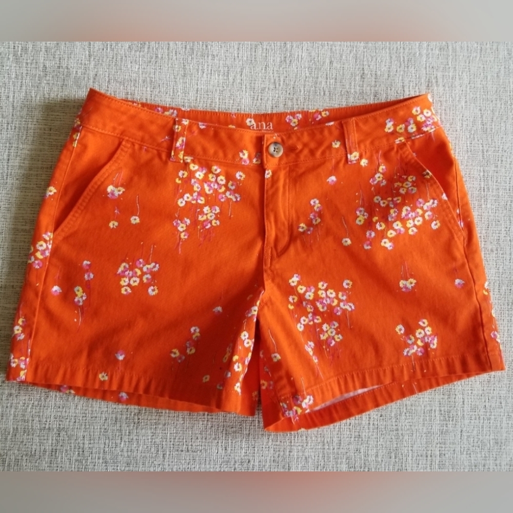 Ana Orange Floral Shorts